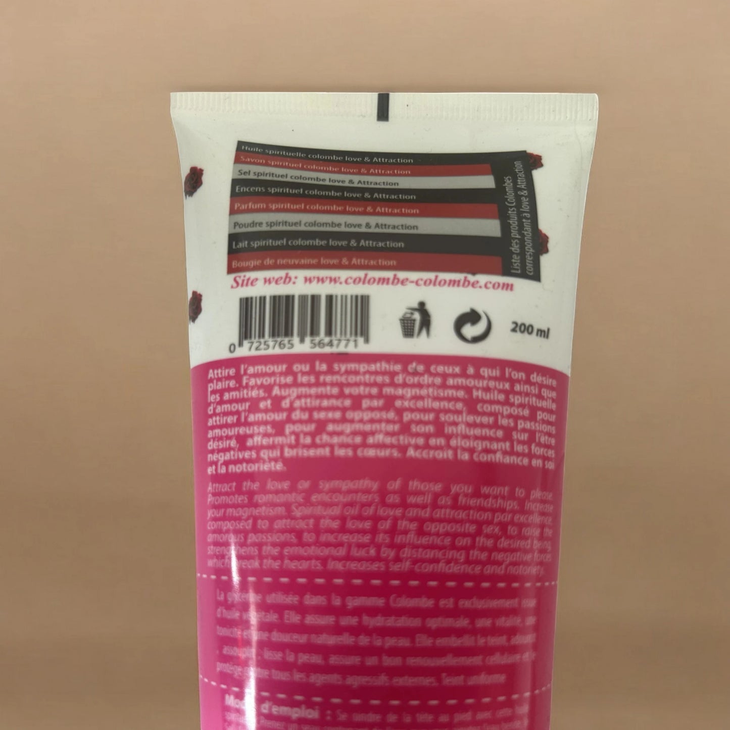Notice de l'huile spirituelle Love and attraction
