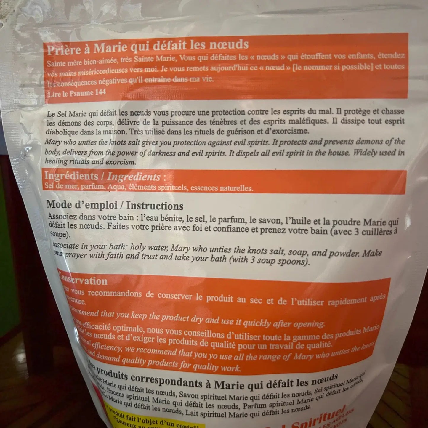 Sel Spirituel “Marie qui défait les nœuds”