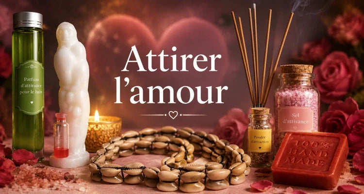 Collection de produits pour attirer l'Amour