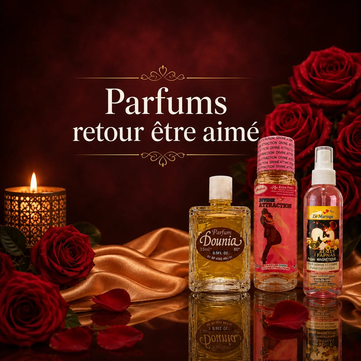 Collection de parfums pour favoriser le retour de l'être aimé