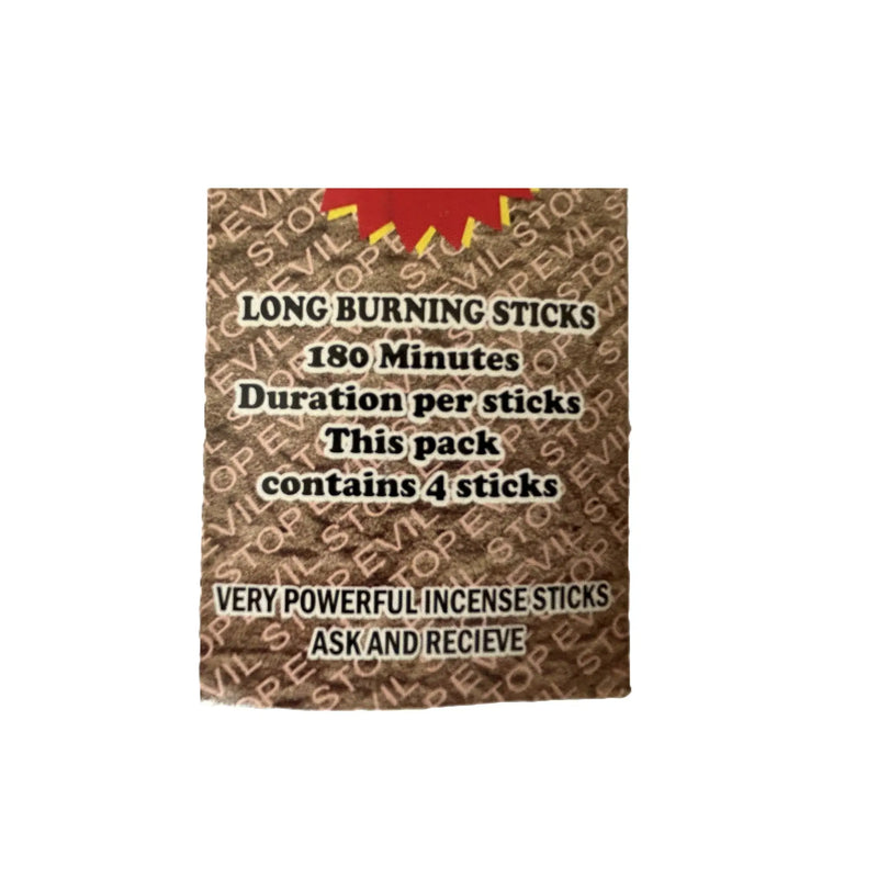 Encens Stop Evil - 4 Long sticks - 180 minutes par stick