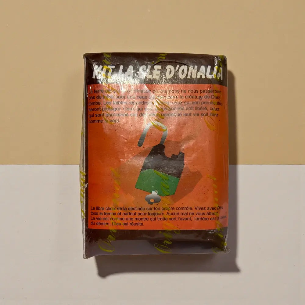 Arrière de la boite du kit la clé d'Onalia