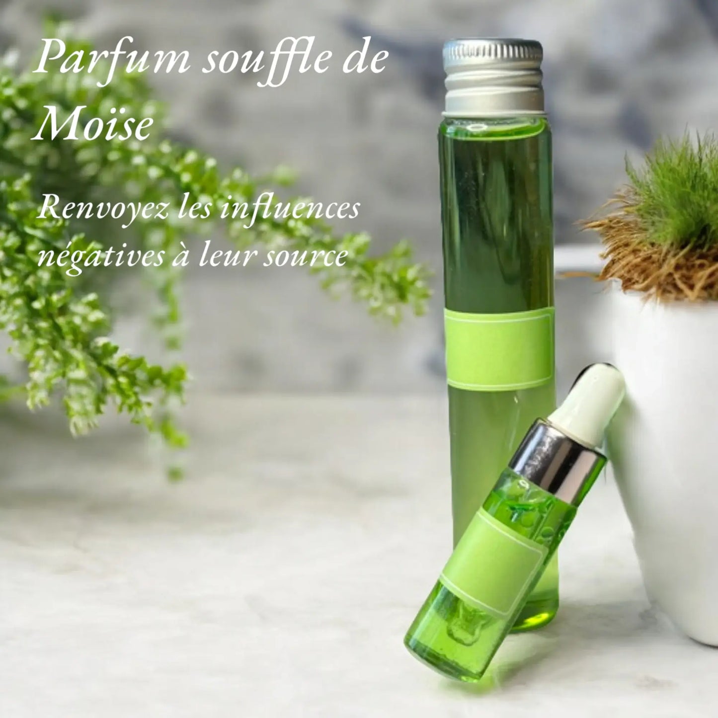 Renvoyez les influences négatives à leur source grâce au parfum souffle de Moïse inclus dans le coffret de purification