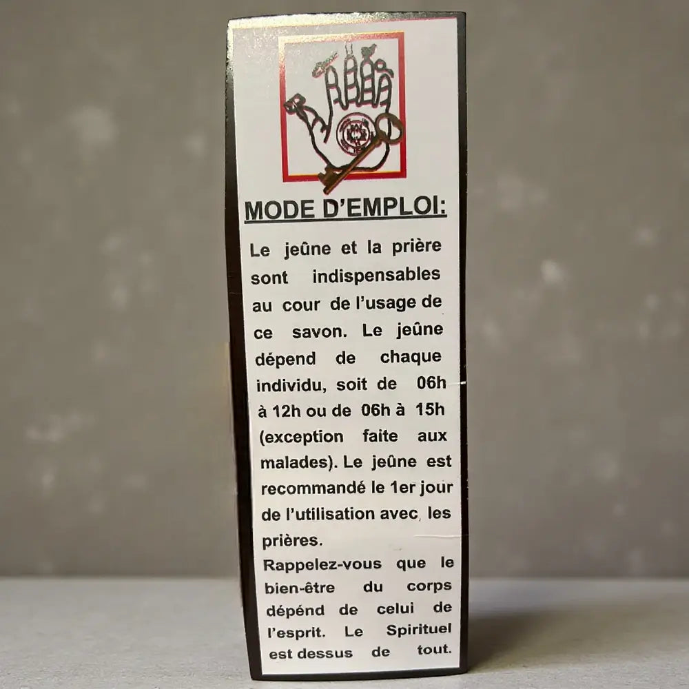 Notice du savon spirituel Solution la clé de la Victoire