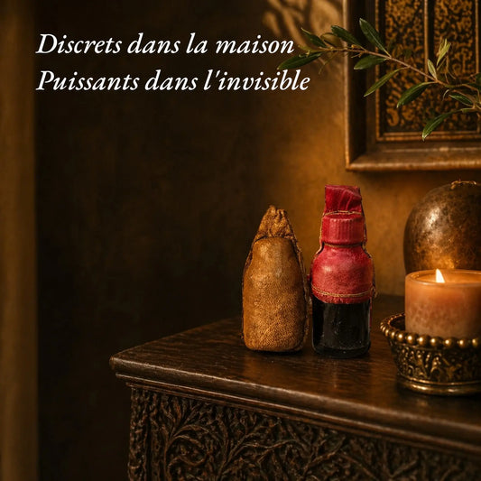 Amulette de protection de la maison posée sur une table basse dans un agréable salon