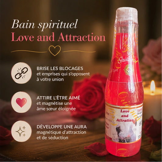 Bain spirituel Love and Attraction pour briser les blocages amoureux, attirer l’être aimé et développer une aura magnétique de séduction
