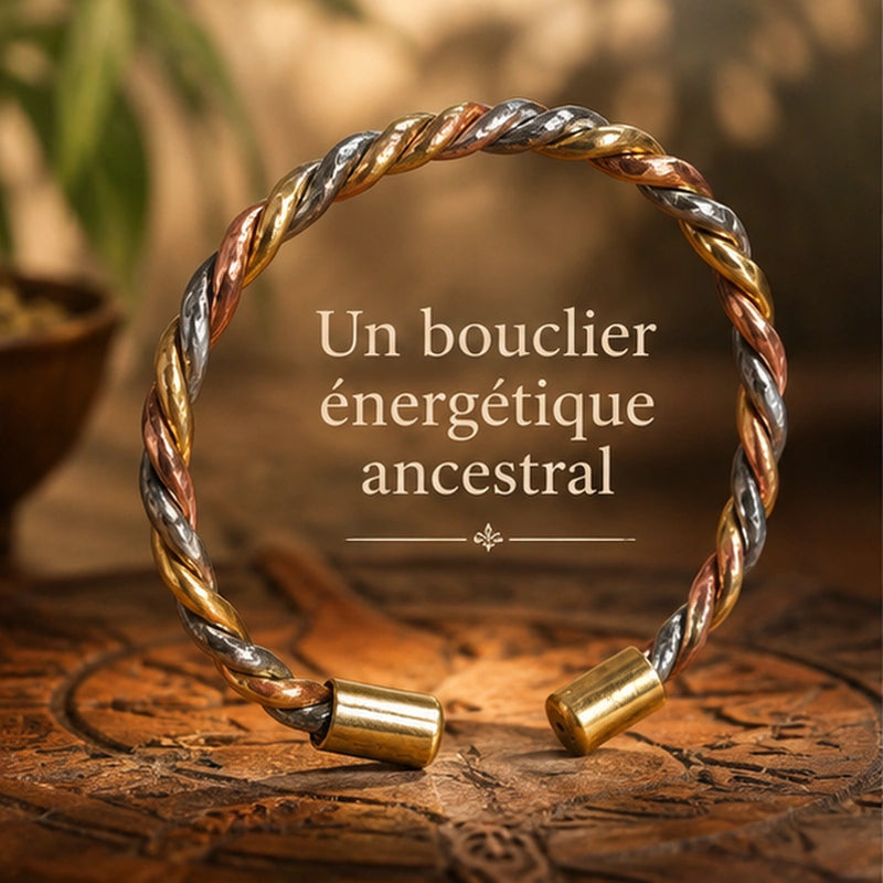 Bracelet de Protection 3 Métaux en cuivre, argent et laiton : repousser le mauvais œil et équilibrer les chakras