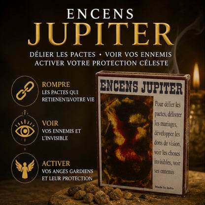 Encens Jupiter pour délier les pactes spirituels, voir l’invisible et activer la protection céleste.