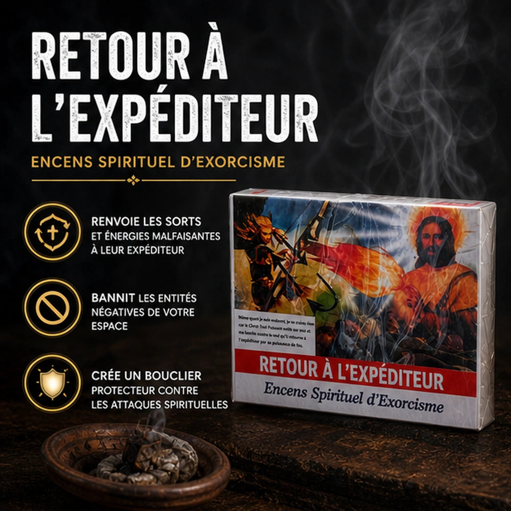 Encens Back to Sender pour renvoyer les sorts, bannir les entités négatives et créer un bouclier spirituel protecteur