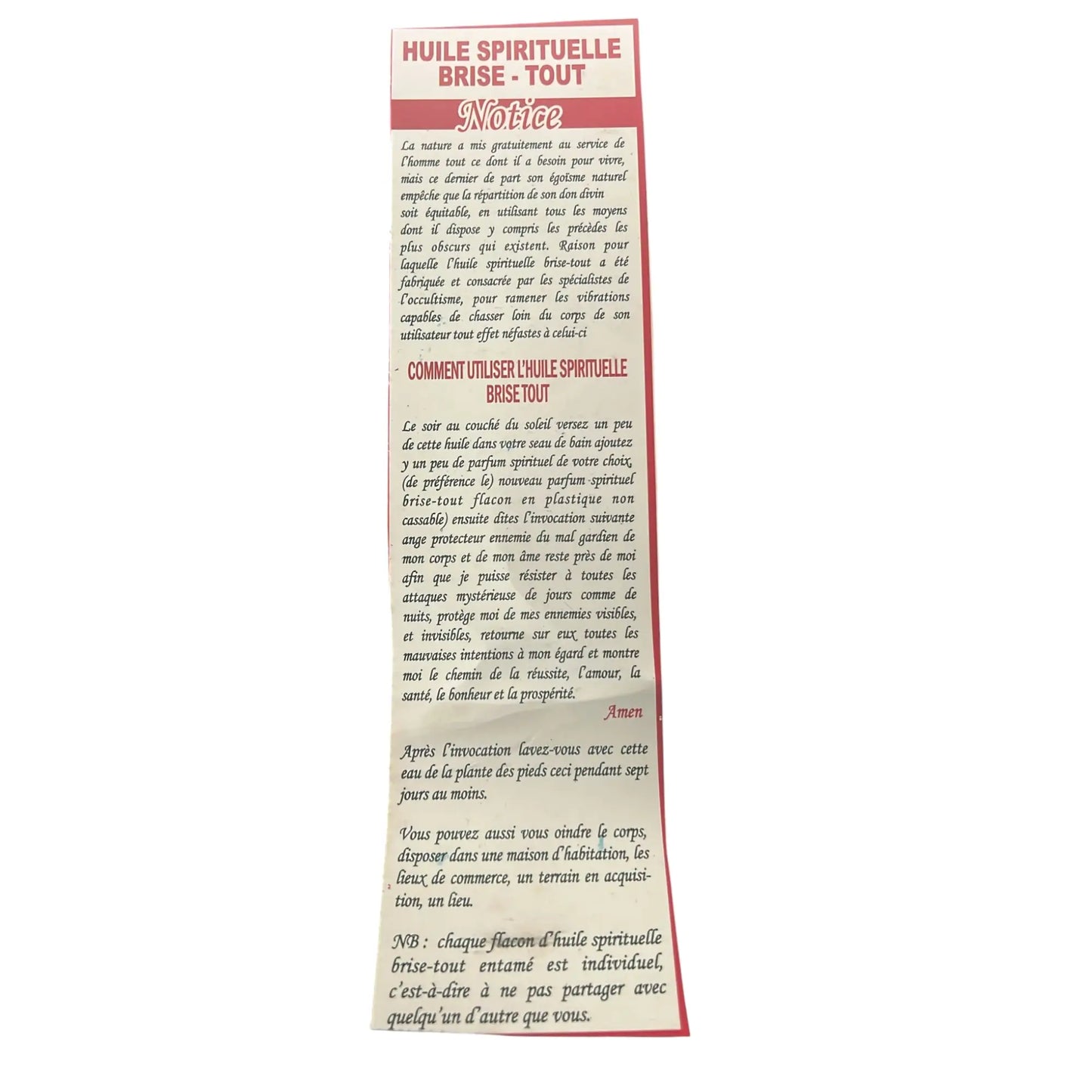 Huile Spirituelle Brise-Tout