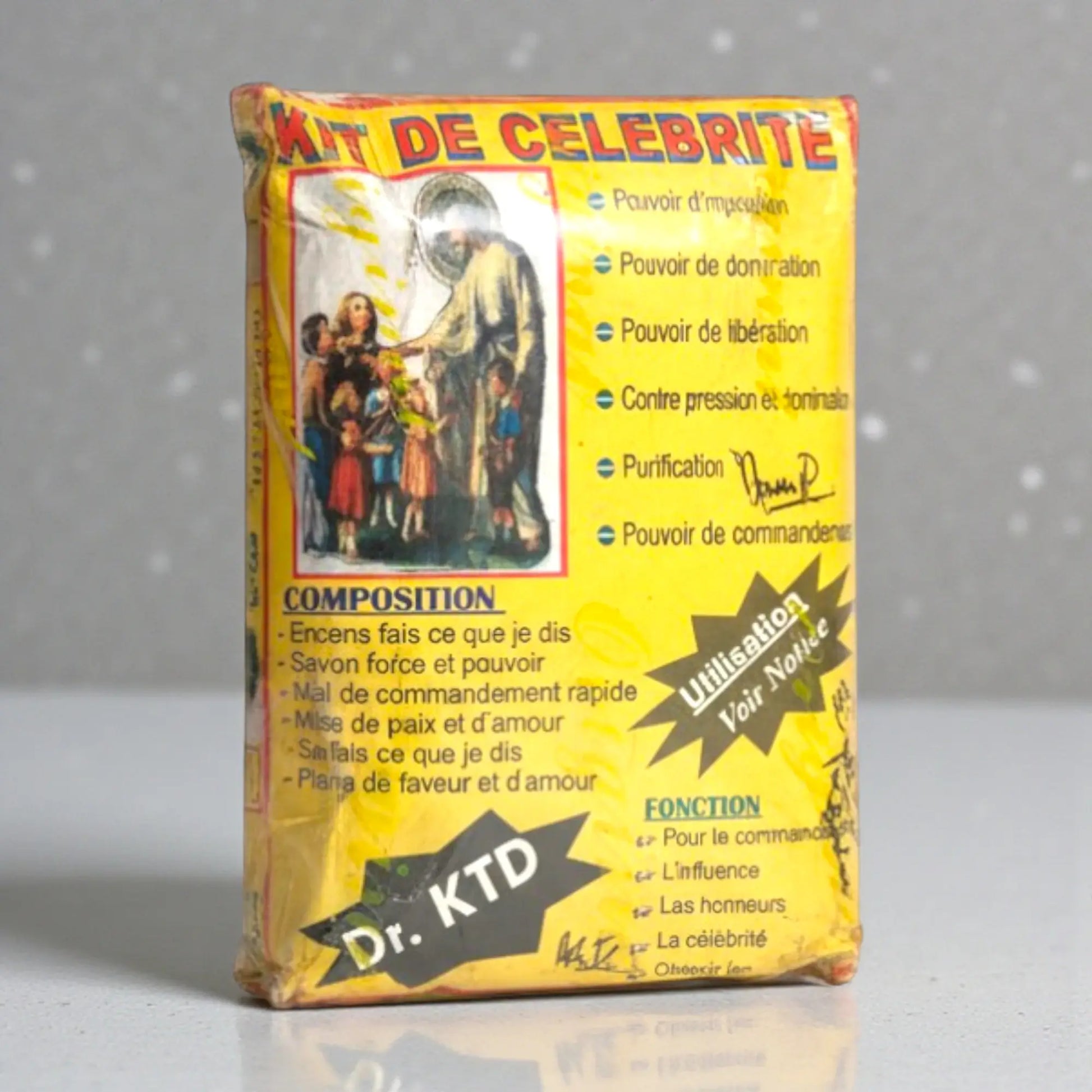 Vue arrière de la boite du kit de célébrité
