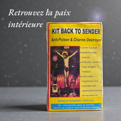 Boite du kit Back to sender pour retrouver la paix intérieure