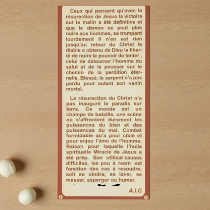 Miracle de Jésus – Huile Spirituelle des Causes Difficiles