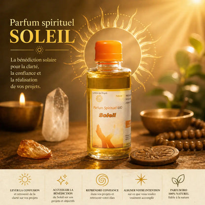 Parfum spirituel Soleil bio pour lever la confusion, retrouver la clarté et attirer la bénédiction solaire sur vos projets