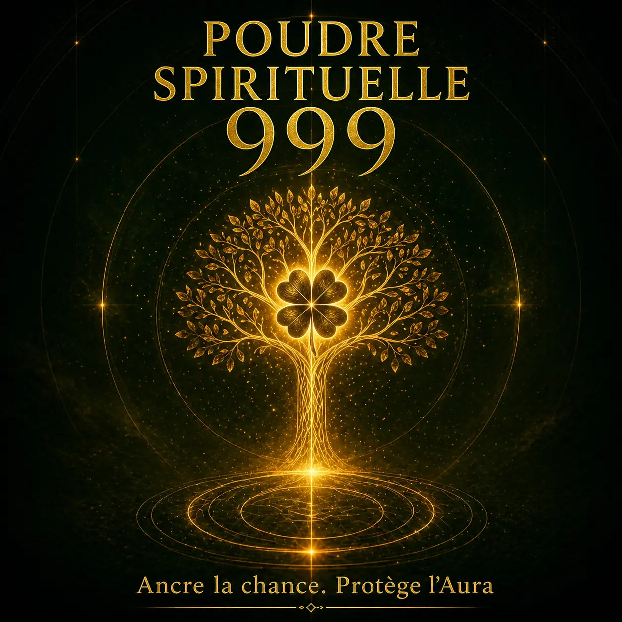 Image qui symbolise l'effet d'ancrage de la chance et de la protection de l'aura par la poudre 999